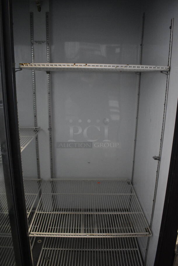 GREAT! Beverage Air Model MT45 Metal Commercial 2 Door Reach In Cooler Merchandiser w/ Poly Coated Racks on Commercial Casters. 115 Volts, 1 Phase. 52x30x84. Tested and Powers On But Does Not Get Cold - Image 4 of 6