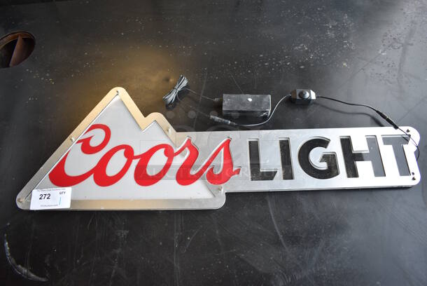 Coors Light Light Up Sign. Does Not Come w/ Power Cord. 40x1x13.5
