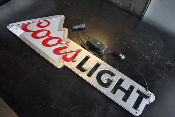 Coors Light Light Up Sign. Does Not Come w/ Power Cord. 40x1x13.5 - Image 2 of 6