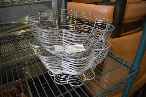 2 Gray Metal Countertop Baskets. 10x10x5. 2 Times Your Bid!