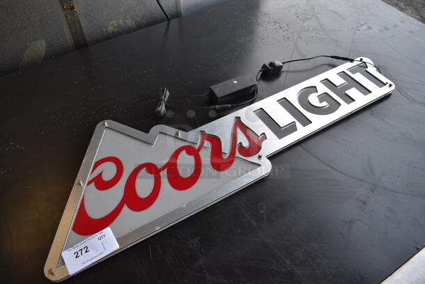 Coors Light Light Up Sign. Does Not Come w/ Power Cord. 40x1x13.5 - Image 3 of 6