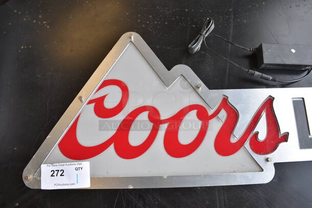 Coors Light Light Up Sign. Does Not Come w/ Power Cord. 40x1x13.5 - Image 4 of 6