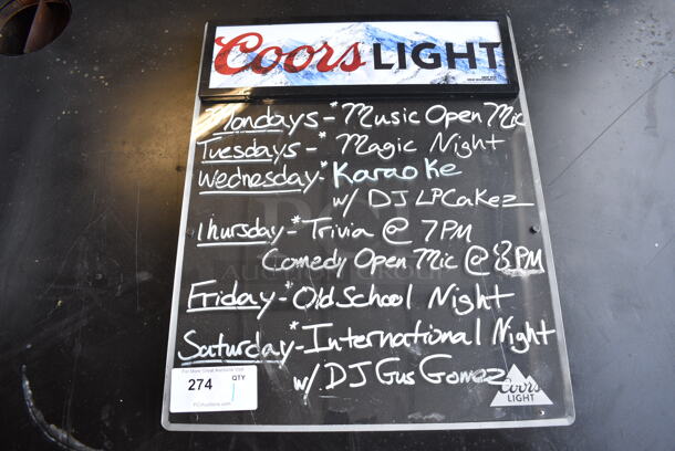 Coors Light Sign. 19x1x24