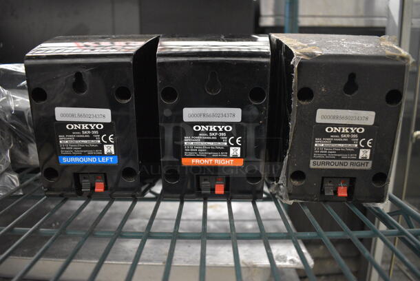 ALL ONE MONEY! Onkyo Model SKC-395 Center Speaker, Onkyo Model SKR-395 Surround Left Speaker, Onkyo Model SKR-395 Surround Right Speaker and Onkyo Model SKF-395 Front Right Speaker! 9.5x4x4, 4x4x5.5 - Image 5 of 5