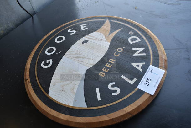 Goose Island Wooden Barrel Head Sign. 21x2x21 - Image 3 of 6
