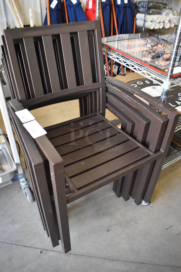 4 Brown Metal Outdoor Chairs. 23x23x34. 4 Times Your Bid! - Image 2 of 4