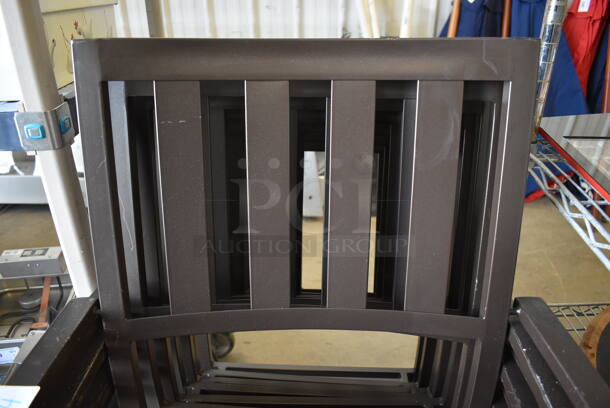 4 Brown Metal Outdoor Chairs. 23x23x34. 4 Times Your Bid! - Image 4 of 4