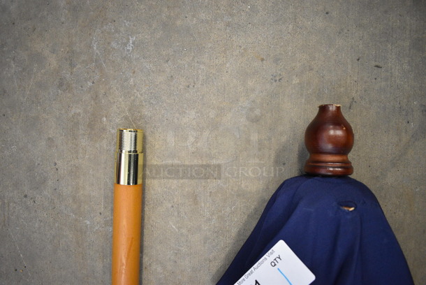 Samuel Adams Blue Patio Umbrella w/ Wooden Pole. 93" - Image 4 of 4