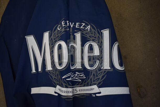 Modelo Blue Patio Umbrella w/ Wooden Pole. 93" - Image 3 of 4