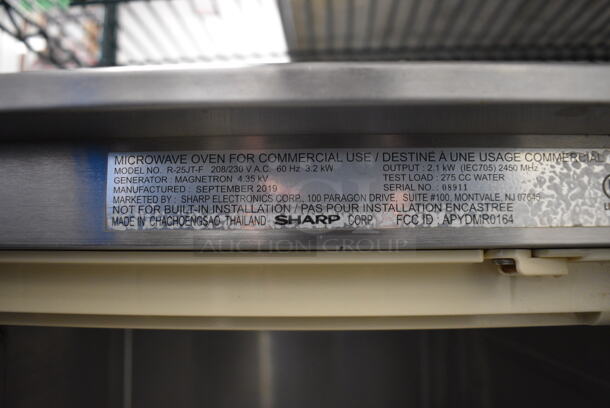 Sharp Model R-25JT-F Stainless Steel Commercial Countertop Microwave Oven. 208/230 Volts, 1 Phase. 20x20x13 - Image 5 of 7