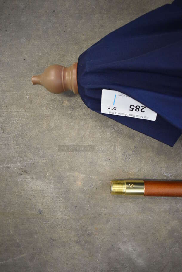 Samuel Adams Blue Patio Umbrella w/ Wooden Pole. 93" - Image 5 of 5