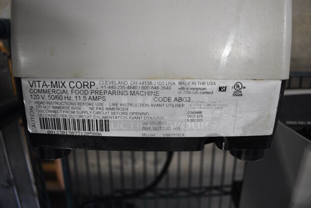 Vita-Mix Model VM0100A Metal Commercial Countertop Blender w/ Pitcher. 120 Volts, 1 Phase. 7.5x8.5x19. Tested and Powers On But Parts Do Not Move - Image 6 of 6