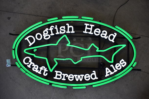 Dogfish Head Craft Brewed Ales Light Up Sign. 37x3x20. Tested and Working! - Image 1 of 6