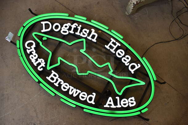 Dogfish Head Craft Brewed Ales Light Up Sign. 37x3x20. Tested and Working! - Image 4 of 6