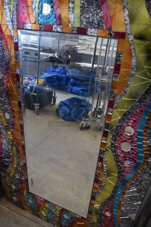 Mirror w/ Decorative, Colorful Frame. 58x1x36 - Image 3 of 3