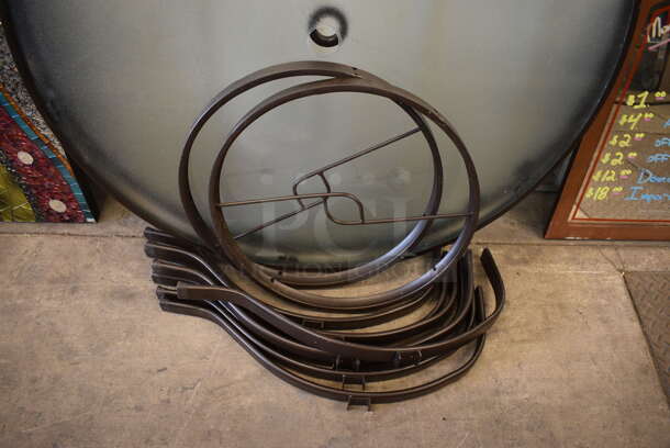 2 Clear Round Patio Tables w/ 2 Round Center Leg Pieces and 8 Leg Pieces. 42x42x29. 2 Times Your Bid! - Image 3 of 3