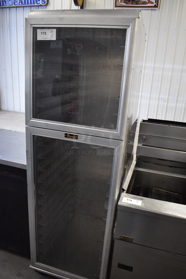 Lockwood Metal Commercial Enclosed Pan Transport Rack w/ 2 View Through Half Size Doors on Commercial Casters. 23x30x71.5 - Image 2 of 5