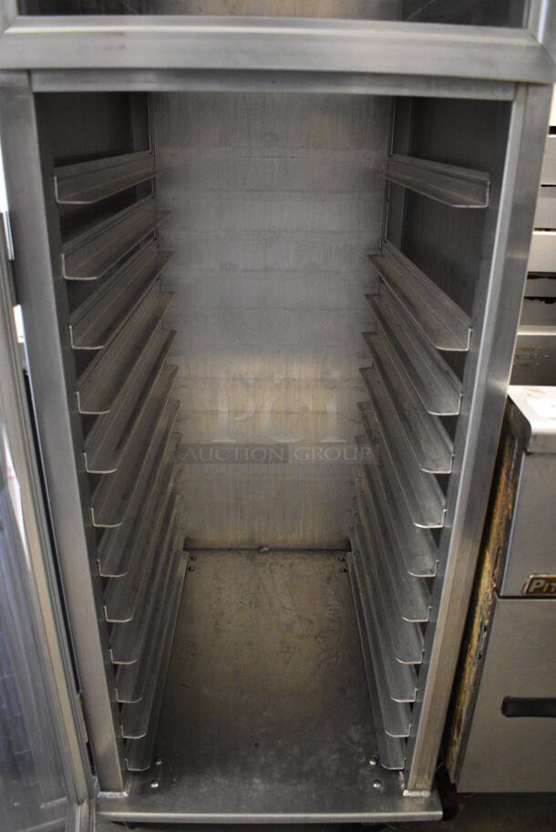Lockwood Metal Commercial Enclosed Pan Transport Rack w/ 2 View Through Half Size Doors on Commercial Casters. 23x30x71.5 - Image 4 of 5