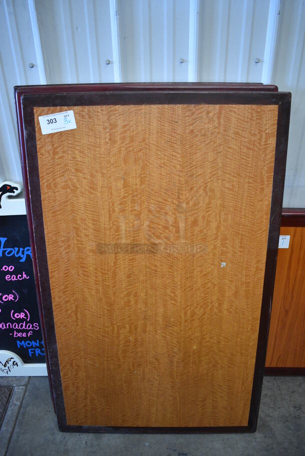 3 Various Wood Pattern Tabletops. 48x30x1. 3 Times Your Bid! - Image 1 of 5