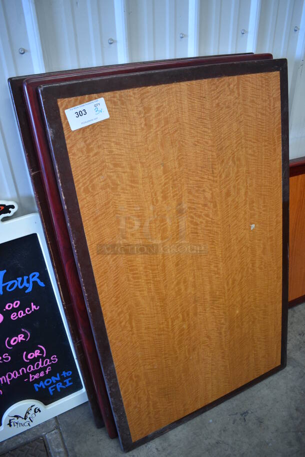 3 Various Wood Pattern Tabletops. 48x30x1. 3 Times Your Bid! - Image 2 of 5