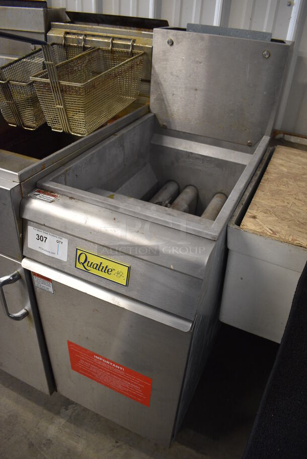 NICE! 2016 Qualite Model QL-9/NG Stainless Steel Commercial Natural Gas Powered Deep Fat Fryer. 90,000 BTU. 15.5x30x46 - Image 2 of 6