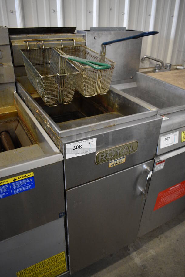 NICE! Royal Model RFT-50 Stainless Steel Commercial Natural Gas Powered Deep Fat Fryer on Commercial Casters. 114,000 BTU. 15.5x31x46 - Image 3 of 6