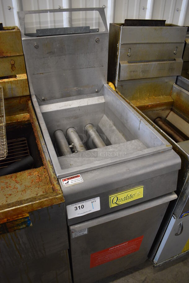 NICE! 2016 Qualite Model QL-9/NG Stainless Steel Commercial Natural Gas Powered Deep Fat Fryer. 90,000 BTU. 15.5x30x47 - Image 3 of 6