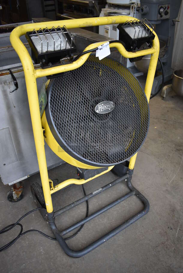 Hunter Yellow Metal Floor Style Fan. 25x19x41. Tested and Working! - Image 2 of 5
