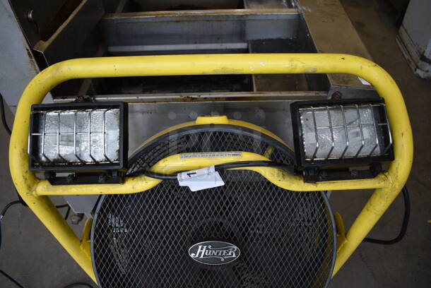 Hunter Yellow Metal Floor Style Fan. 25x19x41. Tested and Working! - Image 4 of 5