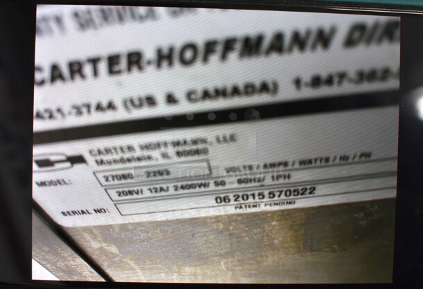NICE! Carter Hoffmann Model 27080-2293 Stainless Steel Commercial Countertop Warming Merchandiser Unit. 208 Volts, 1 Phase. 22x30x26. Cannot Test Due To Plug Style - Image 7 of 7