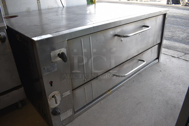 BEAUTIFUL! Baker's Pride Model 404P Stainless Steel Commercial Propane Gas Powered Single Deck Pizza Oven. 66x46x28