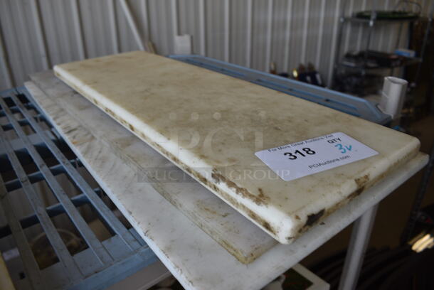 3 Various White Cutting Boards. Includes 24x8x1. 3 Times Your Bid!