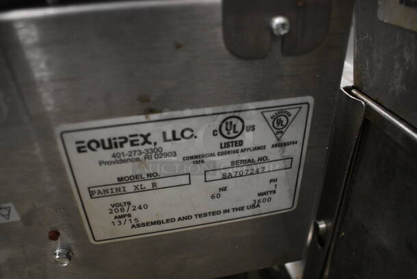 NICE! Sodir Equipex Model Panini XL R Stainless Steel Commercial Countertop Electric Powered Panini Press. 208/240 Volts, 1 Phase. 16x20.5x14 - Image 7 of 7