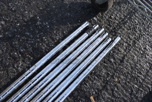 ALL ONE MONEY! Lot of 6 Chrome Finish Poles! 72" - Image 2 of 2
