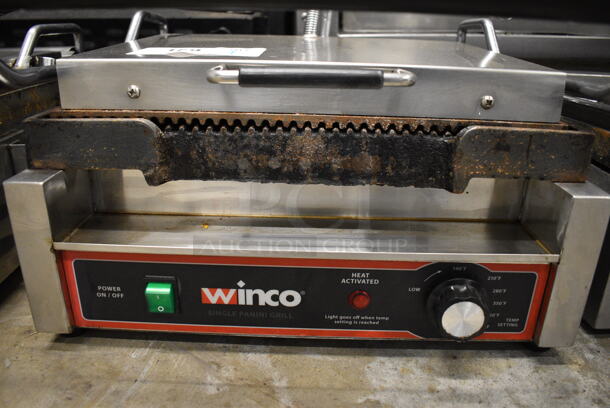 Winco Model EPG-1C Stainless Steel Commercial Countertop Electric Powered Panini Press. 120 Volts, 1 Phase. 16x17x10. Tested and Working! - Image 4 of 6