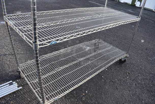 Chrome Finish 4 Tier Metro Shelving Unit on Commercial Casters. BUYER MUST DISMANTLE. PCI CANNOT DISMANTLE FOR SHIPPING. PLEASE CONSIDER FREIGHT CHARGES. 60x24x68 - Image 3 of 3