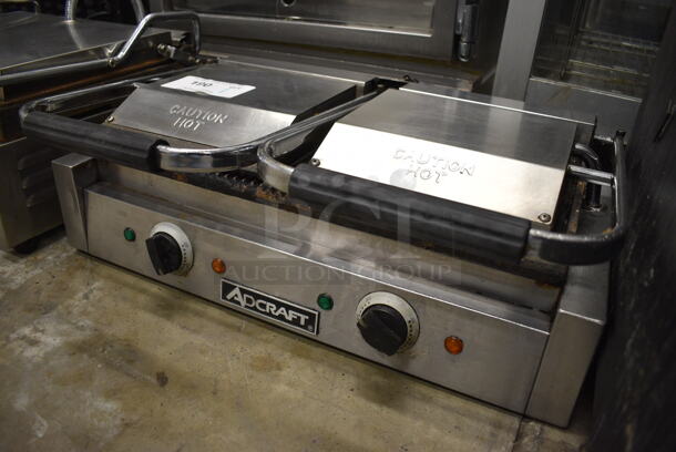 NICE! Adcraft Model SG-813B Stainless Steel Commercial Countertop Double Panini Press. 120 Volts, 1 Phase. 22x14x8. Tested and Does Not Power On - Image 3 of 6