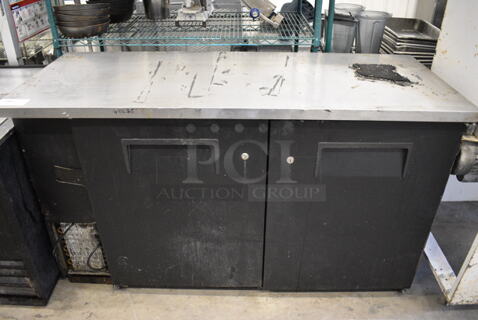 NICE! 2010 True Model TBB-24-60 Stainless Steel Commercial 2 Door Undercounter Cooler. 115 Volts, 1 Phase. 61x24.5x36. Tested and Powers On But Does Not Get Cold