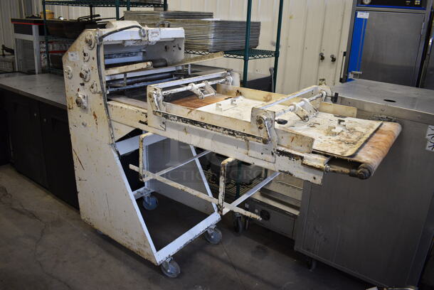 SWEET! Metal Commercial Floor Style Dough Sheeter on Commercial Casters. 71x30x60. Cannot Test Due To Plug Style - Image 2 of 9