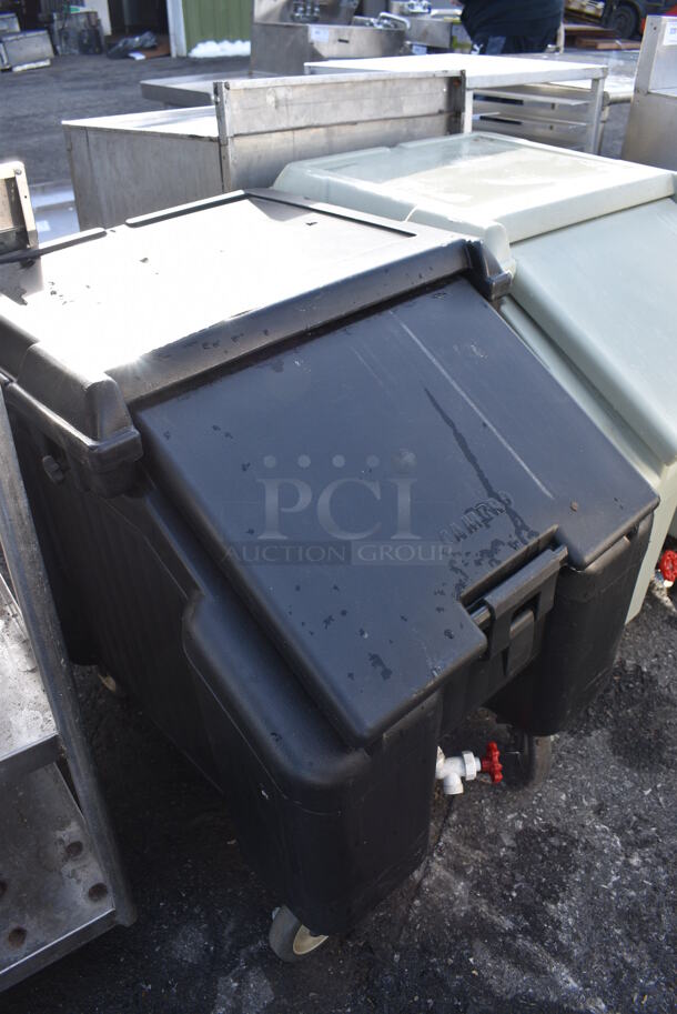 Black Poly Portable Ice Bucket on Commercial Casters. 22x30x30 - Image 2 of 3