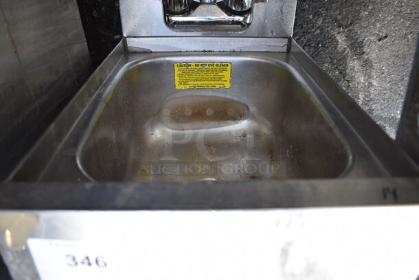 Stainless Steel Commercial Single Bay Sink w/ Faucet and Handles. Comes w/ 1 Leg. 12x18.5x16 - Image 3 of 4