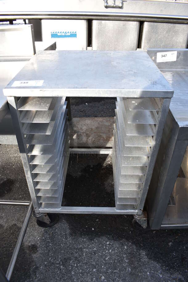 Stainless Steel Commercial Pan Transport Rack on Commercial Casters. 22x20.5x33
