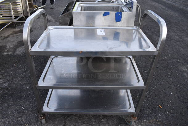 Stainless Steel 3 Tier Cart on Commercial Casters. 29.5x16x34