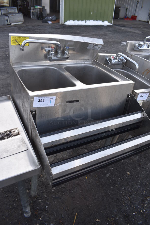 Stainless Steel Commercial 2 Bay Sink w/ Dual Speedwell, Faucet and Handles. 24x29x39. Bay 10x15x9 - Image 2 of 3