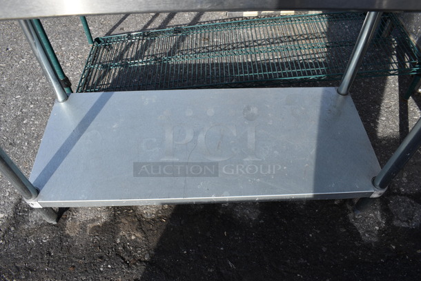 Stainless Steel Commercial Table w/ Metal Undershelf and Backsplash. 48x24x38 - Image 3 of 4