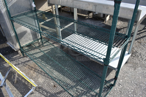 Green Finish 4 Tier Metro Shelving Unit. BUYER MUST DISMANTLE. PCI CANNOT DISMANTLE FOR SHIPPING. PLEASE CONSIDER FREIGHT CHARGES. 60x18x63 - Image 3 of 3