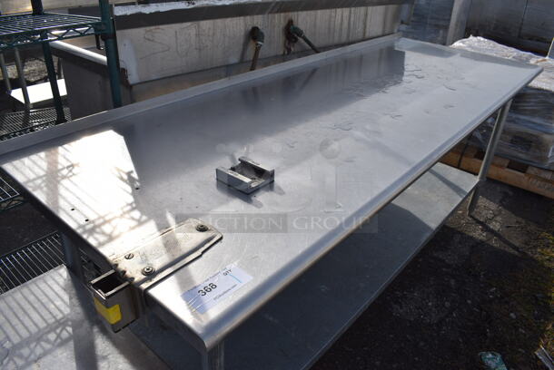Stainless Steel Commercial Table w/ Commercial Can Opener Mount and Metal Undershelf. 84x30x35 - Image 2 of 3