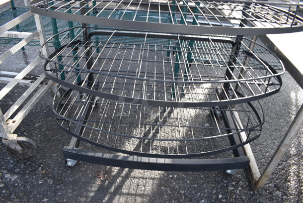 Black Metal 6 Tier Chip Display Rack Merchandiser on Casters. 35x24x57 - Image 3 of 3