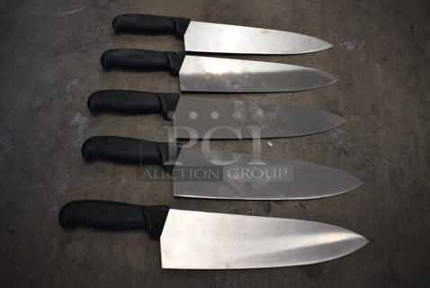 5 Metal Chef Knives. Includes 15". 5 Times Your Bid!