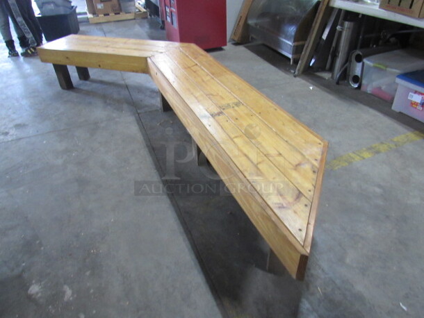 One Wooden Waiting Bench. 128X18.5X17 - Image 2 of 2